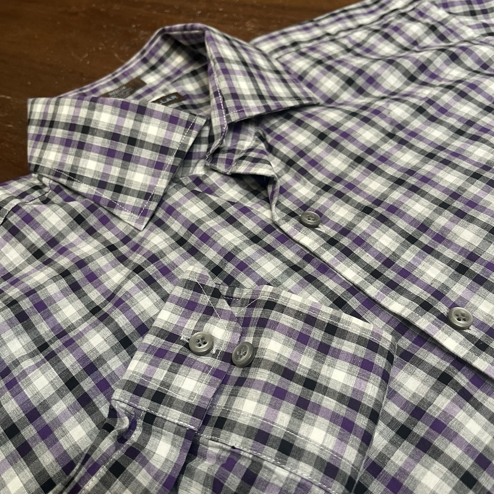 Peter Millar Shirt Mens M Purple Plaid Check Button Down Long Sleeve Cotton